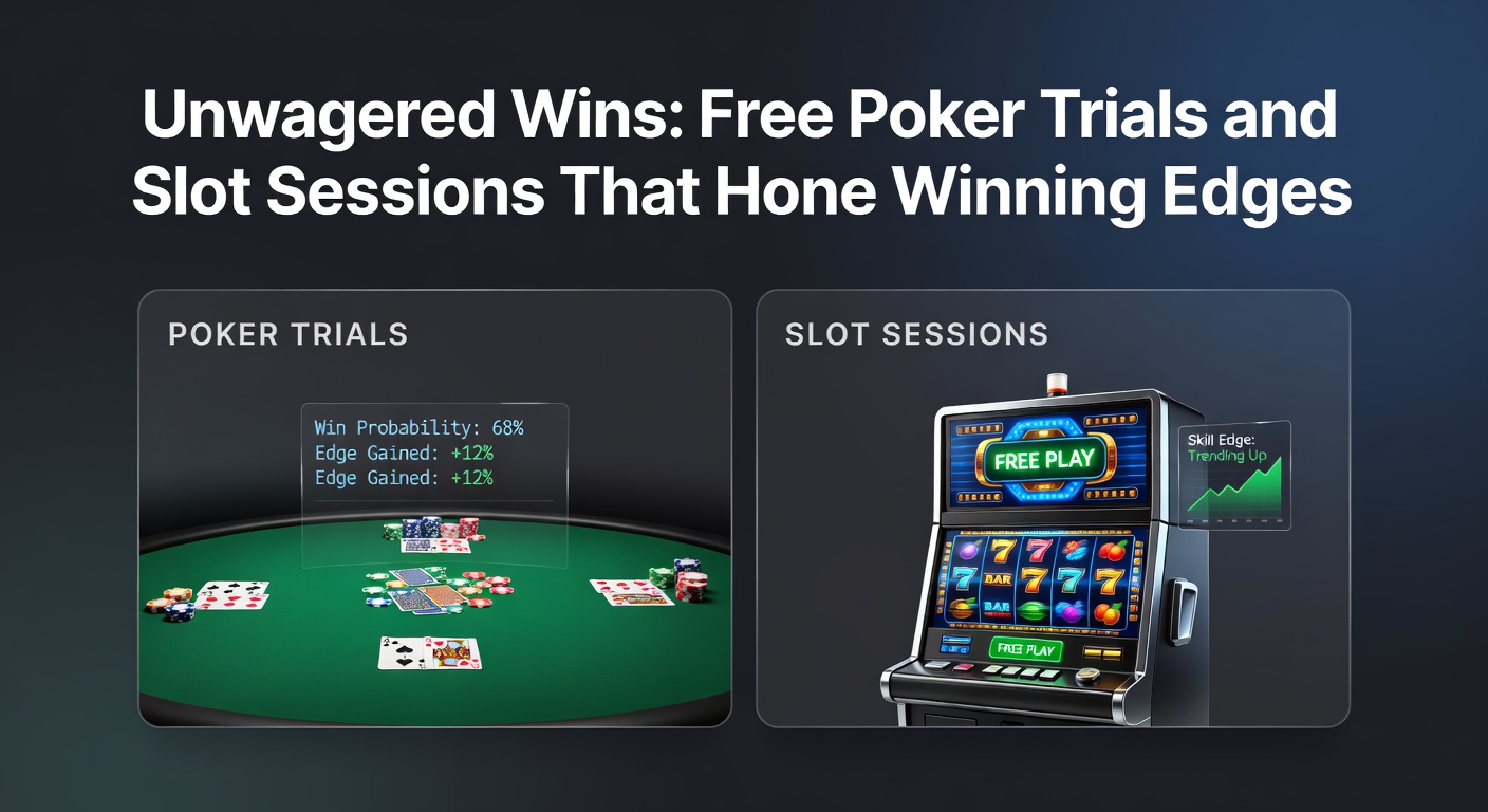 Detaillierte Slot-Maschine in Free-Play-Modus mit aktiven Bonus-Features und Poker-Charts im Vordergrund